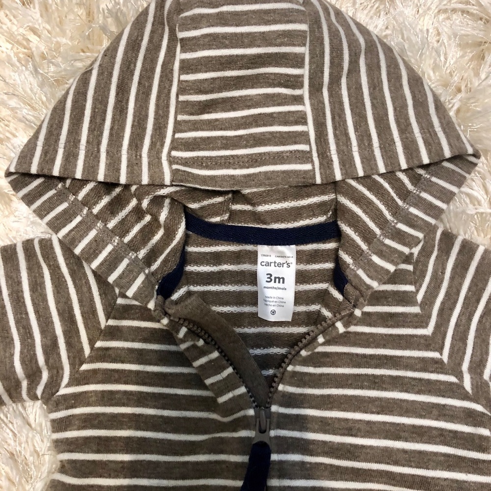 Baby Bear Hoodie Romper Playsuit Zipper Onesie